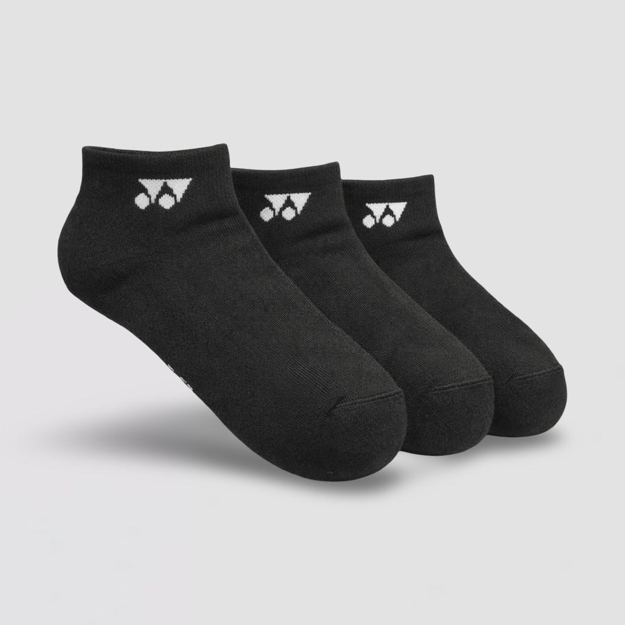 YONEX Unisex Sport Low-Cut Socks (Pack of 3) 19255EX Black