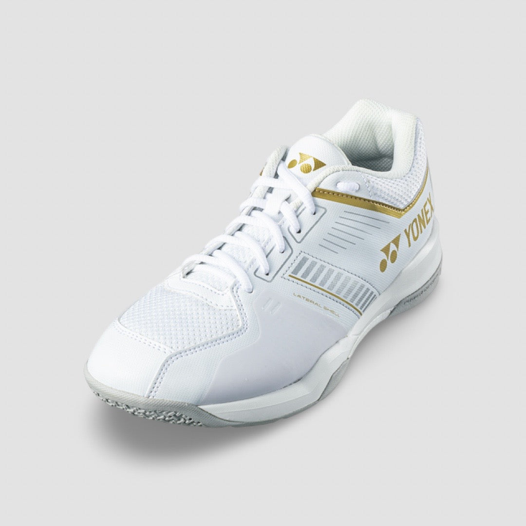 YONEX Power Cushion Strider Flow Wide White/Gold Badminton Shoe SHBSF1W