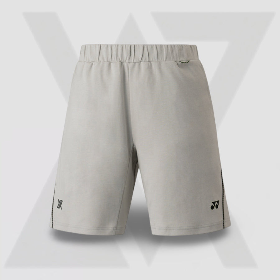 YONEX Unisex Sweat Shorts VA Viktor Axelsen Collection 30103EX Grayish Beige