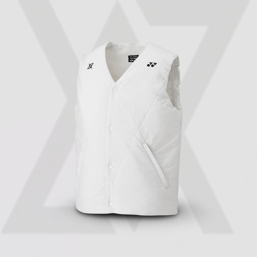 YONEX Unisex Padded Vest VA Viktor Axelsen Collection 90098EX White