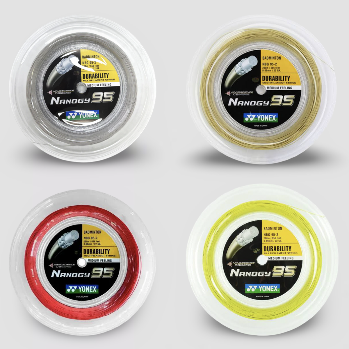 YONEX Nanogy 95 羽毛球线 (200 米卷)