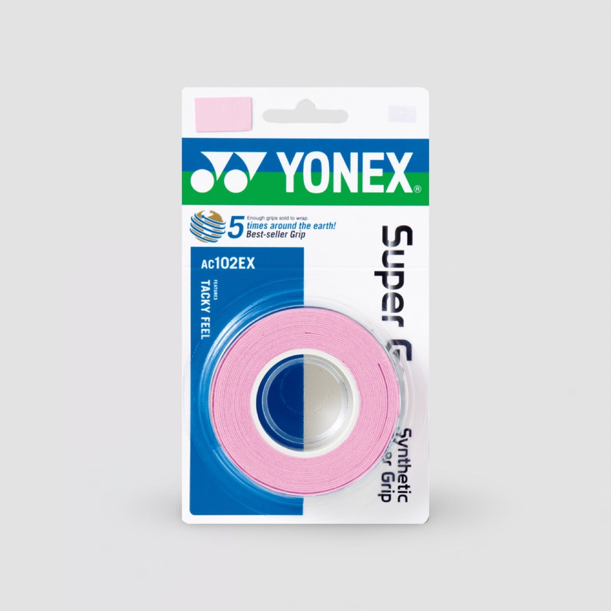 YONEX Wet Super Grap AC102EX French Pink (3 Pack)