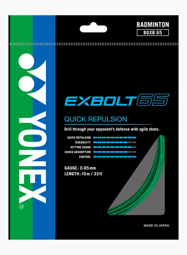 YONEX Exbolt 65 Green Badminton String 10m Packet