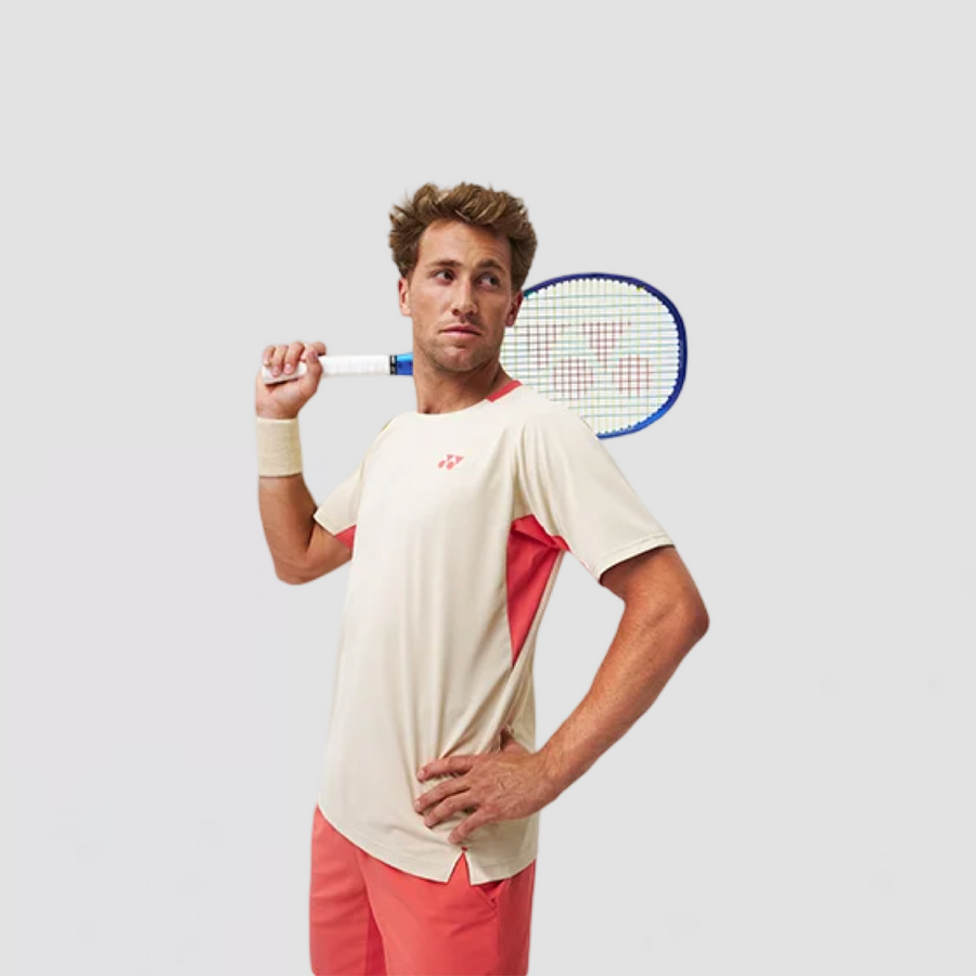 YONEX Australian Open 2025 Men's Crew Neck Shirt 10622YX Ice Beige