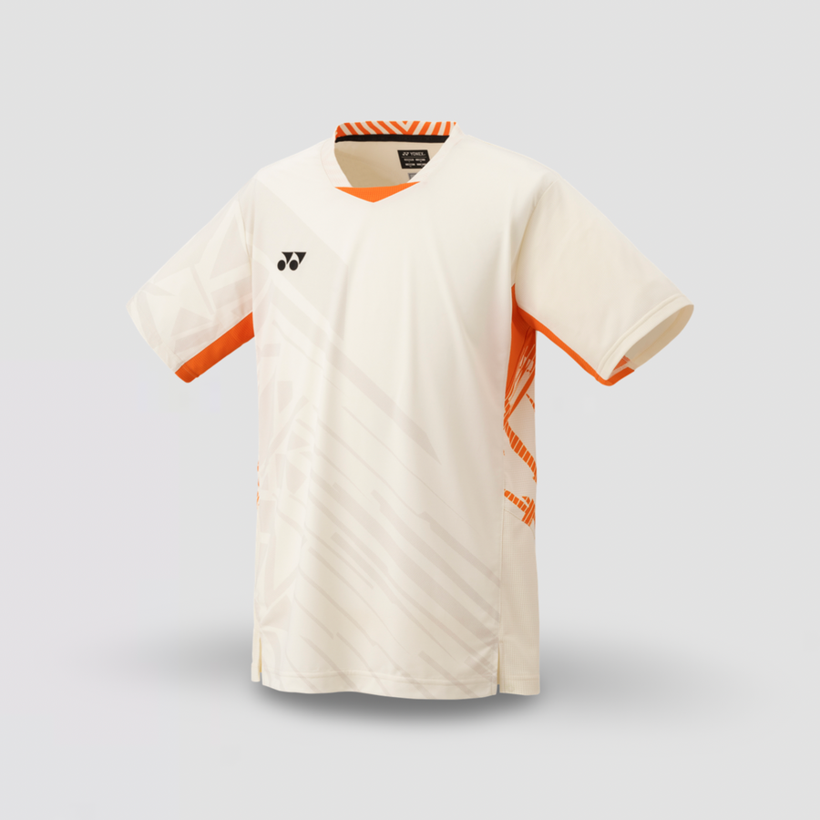 YONEX Men’s China Team Crew Neck Shirt 10642YX Cream (Slim Fit)