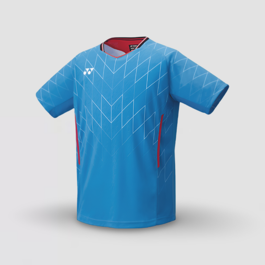 YONEX Japan National Team Men's Crew Neck Shirt 10698YX Cerulean Blue