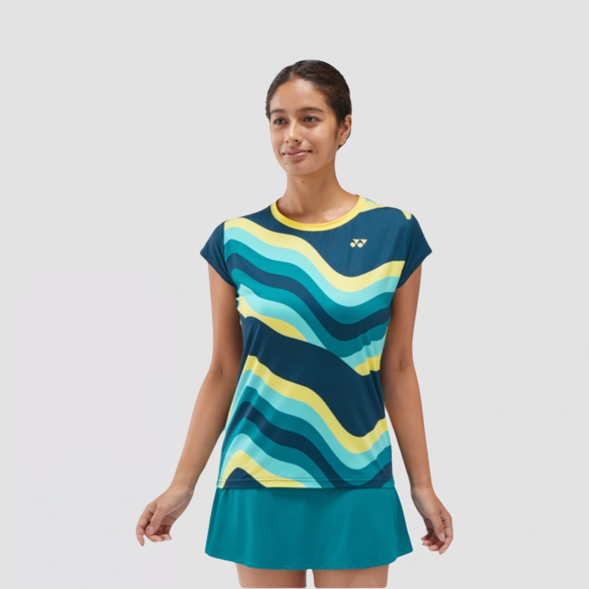 YONEX 2024 AO 网球女款圆领衬衫 20755EX 靛蓝海军蓝