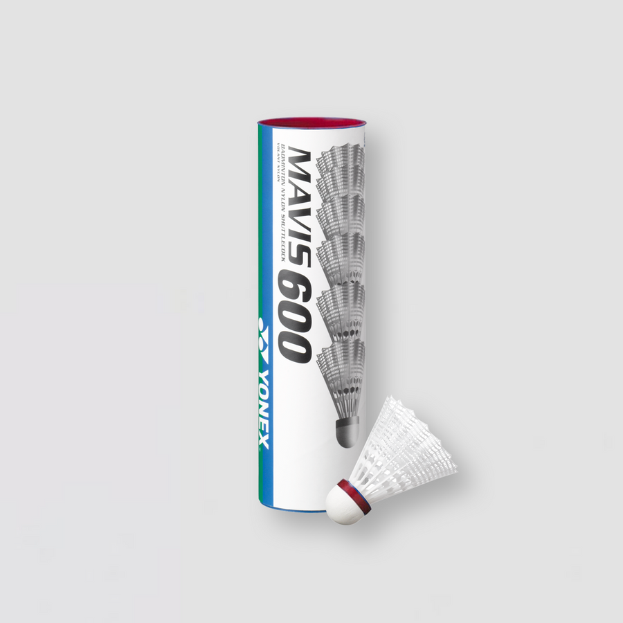 YONEX Mavis 600 Nylon Shuttlecocks Fast/Red 6pcs (White)