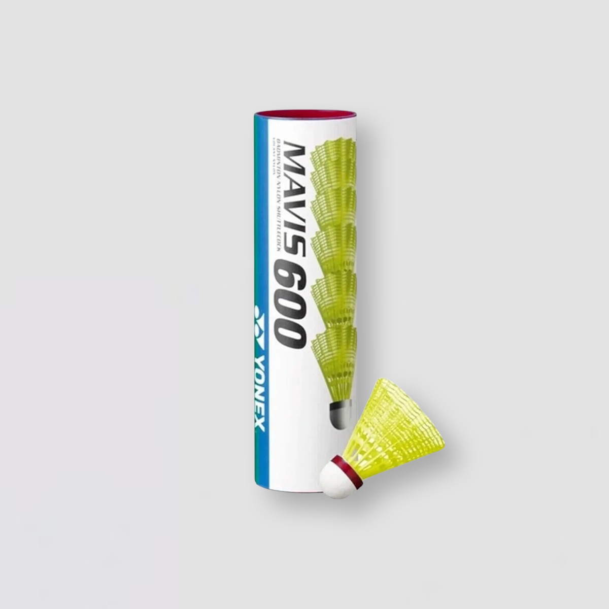 YONEX Mavis 600 Nylon Shuttlecocks Fast/Red 6pcs (Fluro Yellow)