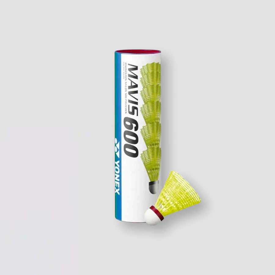 YONEX Mavis 600 Nylon Shuttlecocks Fast/Red 6pcs (Fluro Yellow)