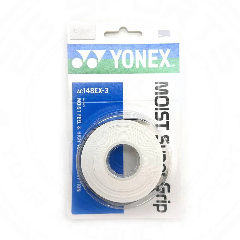 YONEX Moist Super Grip AC148EX White (3 Pack)
